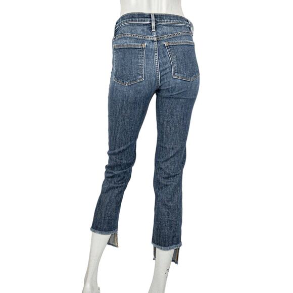 FRAME Denim size 25 Le Nouveau Straight Jeans Raw cut Crop leg Dawson - Picture 4 of 10